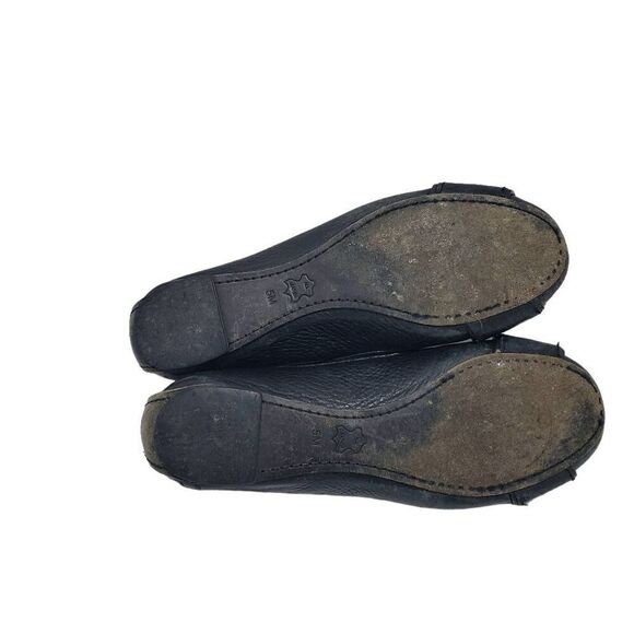 Tory Burch Women's Black Leather Clines Gold Buckle Slip On Flats 5 - Picture 6 of 10